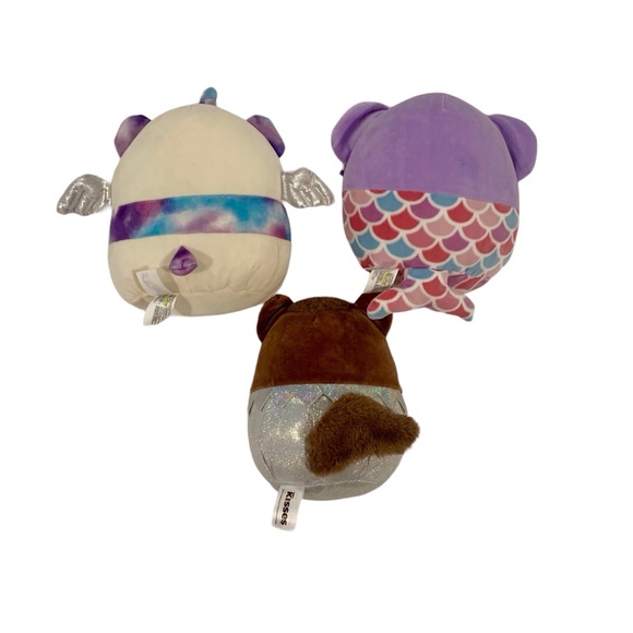 Lot of 8” Squishmallows, Lander NWT, Kayla & Hershey Kisses (pre-owned) - Picture 2 of 5